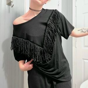 black fringe shirt